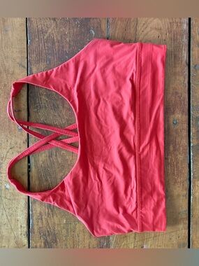 Red Strappy Sports Bra